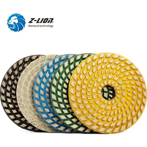 Z-LION 4 Inch Diamond Grinding Pads 3pcs Sintering Metal Bonded Polishing Pads For Concrete Floor Abrasive Grinding Wheel
