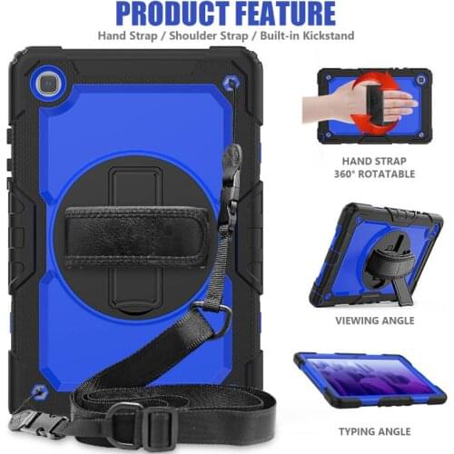 For Samsung Galaxy Tab A7 T500/T505 10.4 Case Kids Safe Foam Shockproof Shoulder Hand Strap Stand Tablet Cover