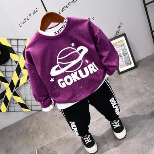 Childrens Boys Clothing Sets 2020 Autumn New Baby Boys Fashion Print Sweatshirt+pants Casual Suit Kids Pullovers Sweatshirt Set