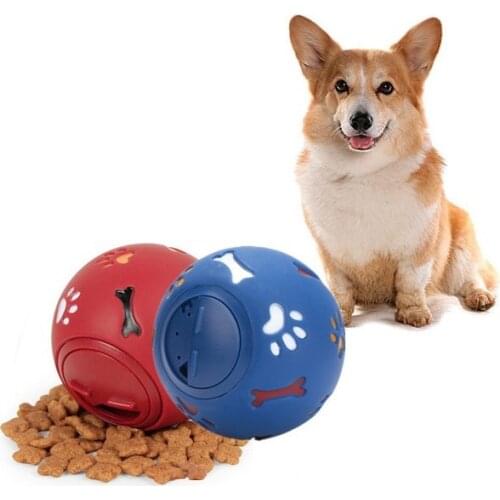 Pet Dog Toy Rubber Ball Chew Dispenser Leakage Food Play Ball funny Pet Dental Teething Training Toy Chew Training Toy