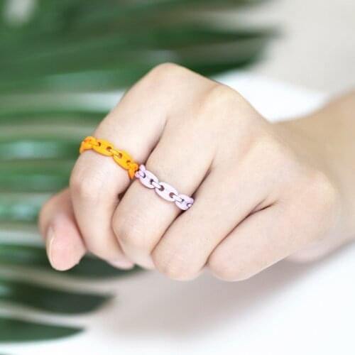 JUWANG 2021 New 9 Candy Colors Open Rings For Women Men Creative Personality Copper Pig Nose Index Finger Ring Fashion Jewelry