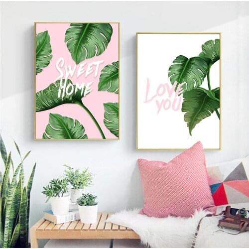 Nordic sweet canavs painting pink decorative art painting for home wall art prints cuadros decoracion salon