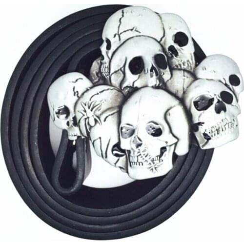 The cowboys of the west belt GuXi wear-resisting zinc alloy ghost PU belt is 4.0 CM