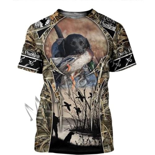 Summer Fashion Animal Duck Hunting Art Camo Men/Women Leisure O-neck T-shirt 3D Print Unisex Streetwear / T shirts / Tanks S-183