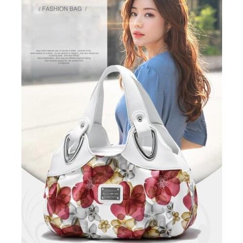 Fashion Women Shoulder Bags Printed Flowers Ladies Messenger Bag Designer Luxury Brand High Quality Leather Ladies Handbag