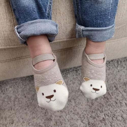 Cute Fox Bear Animals Pattern Baby Socks Non-slip Soft Cotton Shoes Newborn Socks for Boy Girl Toddler Grip Slippers Floor Sock