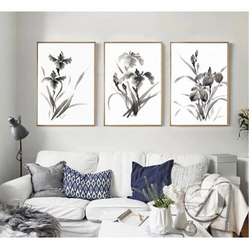 The new Chinese dream ink flower decorative painting frameless painting canvas paintings wall art decoration for living room
