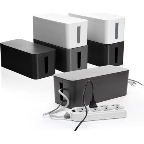 New Cable Storage Box Plastic Simple Cable Storage Container Cord Hider Box Cord Organizer Storage Case Socket Box For Home