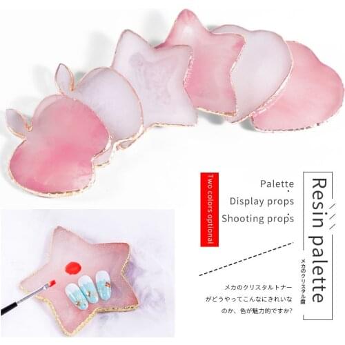 1Pcs Star Palette for Nails Decoration 2021 Heart Resin Palette Varnishes Apple Template for Nail Polish Tools