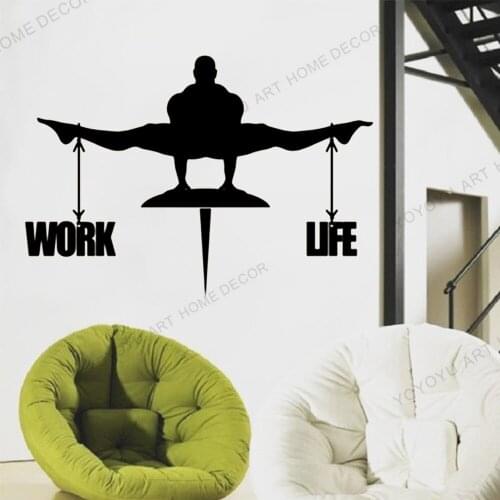 Work&Life Man Social Media Office Wallpaper Poster,balance Idea Business Worker Office Decor Stickers,School Bedroom Decal JC197