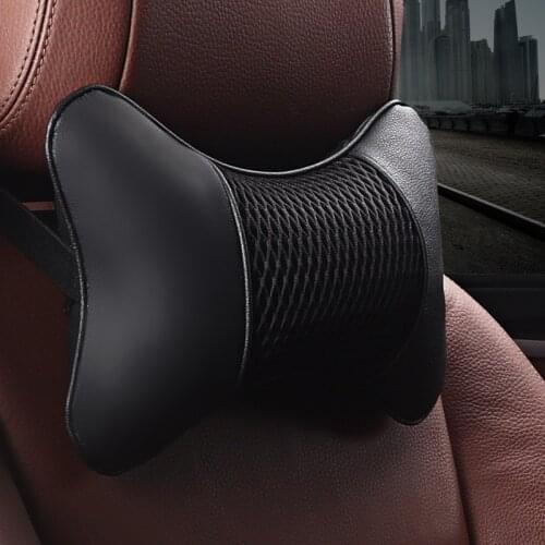 1 Unit New Car Neck Pillow Artificial Leather 4 Colors Comfortable Headrest Support Automobile Accessories Fit For Most Cars