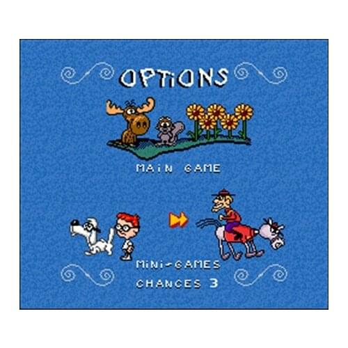 Adventures of Rocky and Bullwinkle and Friends, The 16 bit Big Gray Game Card For NTSC Game Player Drop Shipping