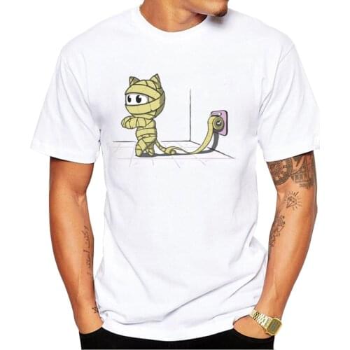 TEEHUB Promotion Men T-Shirt Fashion Mummy Cat Printed Tshirts Short Sleeve Tops Funny Cst t shirts Essential Tee
