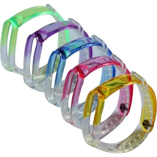 Strap for Xiaomi Mi band 4 5 6 Transparent Gradient Color Silicone Replacement Bracelet for Mi band 6 5 4 3 Smart Watch Band