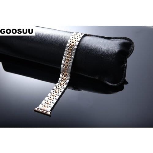 For Apple Watch Five Beads Strap Upgraded Version Solid Stainless Steel Band Business Replacement Bracelet for Iwatch SE Series