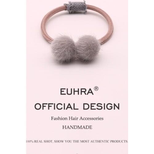 5 Colors Striped Lace Elastic Cute Hairball For Women Girls Hair Band Kid Children Rubber Band Headband Hair Accessories