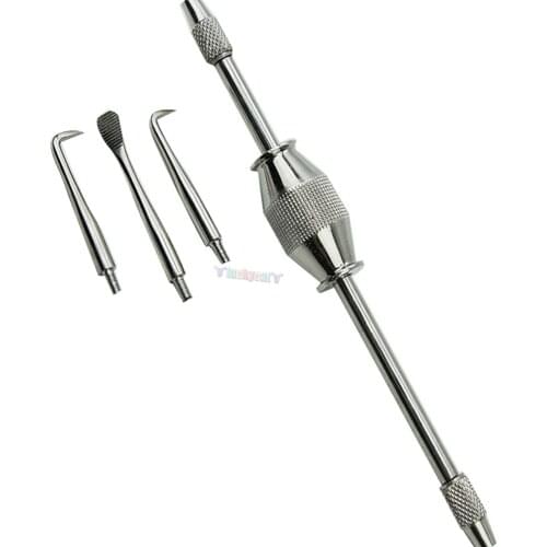 Stainless Steel Manual Dental Crown Remover With 3 Tips Press Button Dental Lab Equipment Dental Tools Material