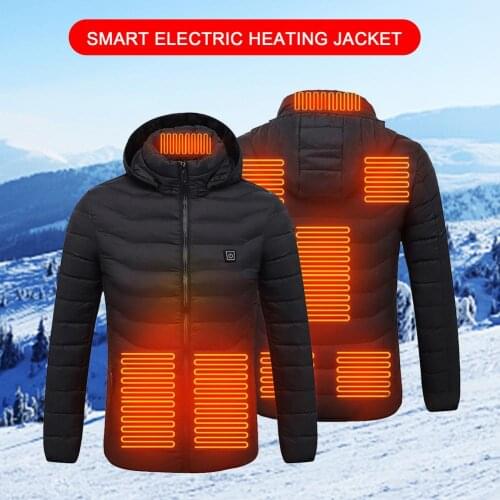 Smart USB 8 Zones Heating Cotton Winter Temperature Protection Jacket Carbon Fiber Heating Clothing Ski Suit Mountaineering Suit