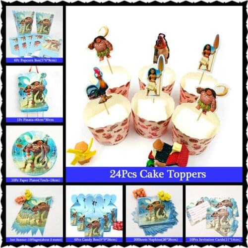 Vaiana Moana Birthday Party Decoration Tableware Tablecloth Cups Plate Napkins Banner Baby Shower Kids favors Supplies Gifts bag