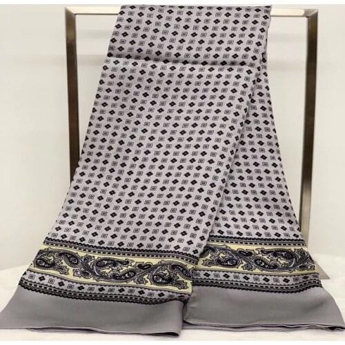 Vintage 100% mulberry silk Scarf Men paisley Flowers Pattern Print Double Layer Silk Satin Neckerchiefs 30pcs mixed #4092