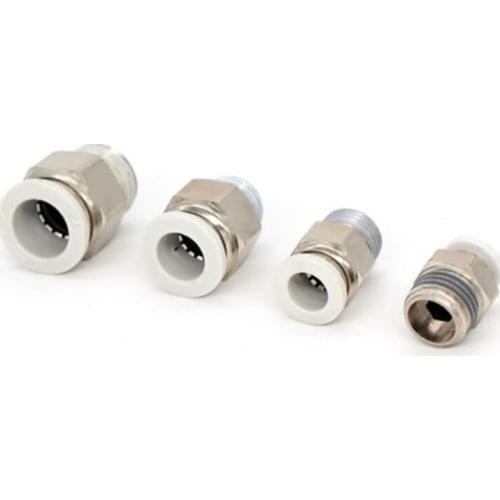 HIGH QUALITY White BSPT PC4-01 PC6-01 PC8-01 Pneumatic Connectors male straight one-touch fittings