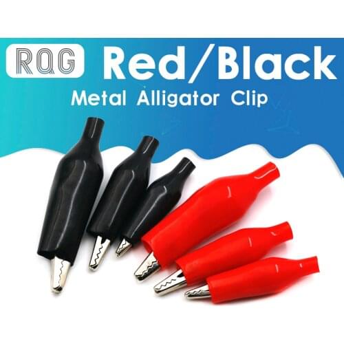 24MM/28MM/35MM Alligator Clip G98 Crocodile Electrical Clamp Testing Probe Meter Black Red with Plastic Boot Car Auto Battery