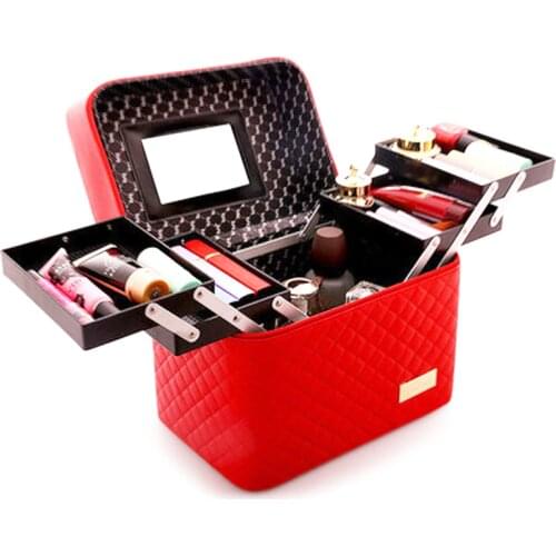 Women Multi-layer Makeup Bag Large Capacity Professional Cosmetic Bag For Cosmetics Fashion Toiletry Bags Suitcases