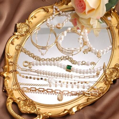 ZOVOLI Bohemian Gold Color Natural Stone Pearl Bracelets for Women Multilayer Beaded Chain Bracelets Set Charm Bracelet Jewelry