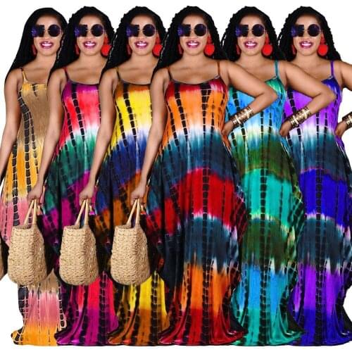 Sexy Loose Sling Long Dress with Pockets Plus Size Casual Maxi Dresses Women Vacation Oversized Spaghetti Strap Sundress S-3XL