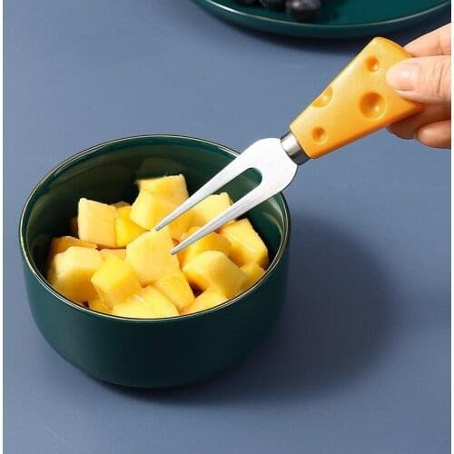 1PC Cartoon Stainless Steel Tableware Creative Cute Spoon Fork Spatula Knife Dessert Fruit Cake Cheese Fork Kitchen Cheese Tool