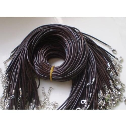 Wholesale Bulk Lot 10pcs 10 String brown PU Leather String Necklace Cord jewlery making supplies Chains Craft For Pendant