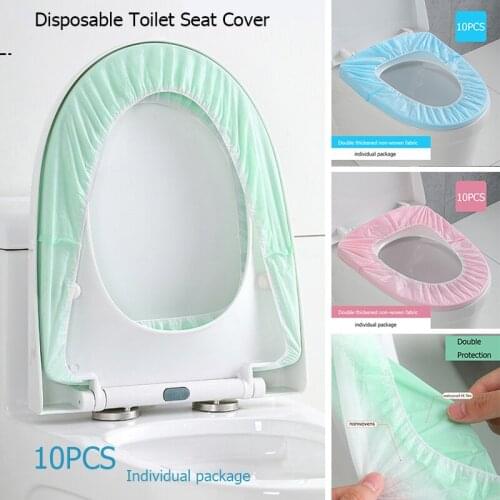 10Pcs Disposable Thickened Toilet Seat Mat Travel hotel Non-woven SanitaryToilet Seat Cover Bathroom Toilet Mats Pad Accessories