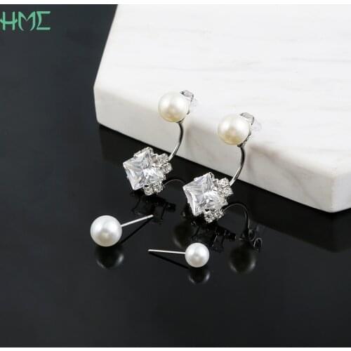 10PCS White Ivory ABS Pearl Beads Charm Stud Earring Back Stoppers Ear Post Nuts Plugging for Jewelry Making DIY Earring Base