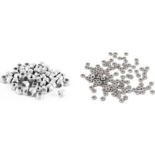 100Pcs Metric M2 Hex Nuts 304 Stainless Steel Fastener Din934 For Bolt & 50Pcs Hardware Hex Locknut A2-70