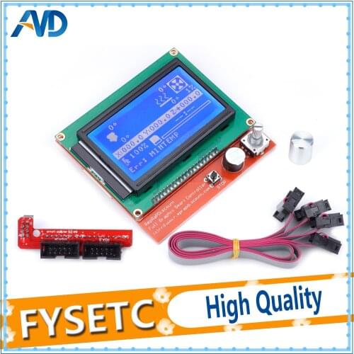 12864 LCD Ramps Smart Parts RAMPS 1.4 Controller Control Panel LCD 12864 Display Monitor Blue Screen Module For Anet A6