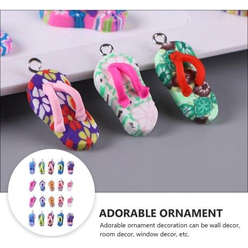 30pcs Softer Clay Flop Charm Ornament Flip-flops Pendant DIY Bracelet Accessory