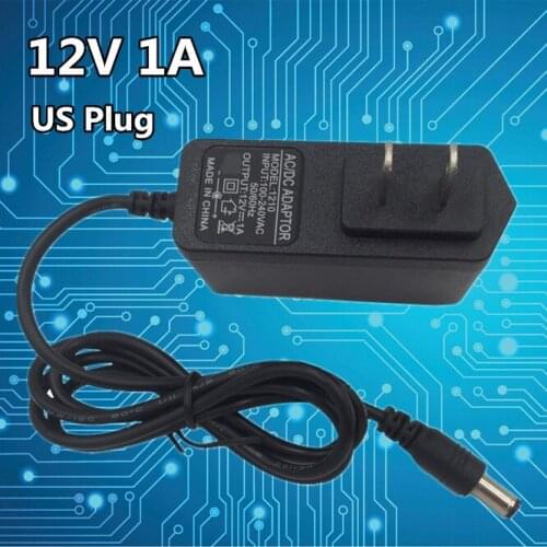 AC 100-240V DC 12V 1A Universal Power Adapter Supply Charger adapter US for LED light strip security equipment Set top box