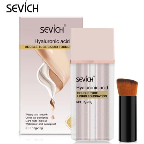 SEVICH BB Cream Double Tube Face Foundation Whitening Makeup Waterproof Brighten Face Base Tone Professional Cosmetics