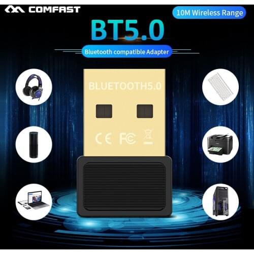 RTL8761B Chip USB Wireless Bluetooth Dongle BT 5.0 Adapter 10M Range Music Audio Receiver Transmitter Support Windows 7/8.1/10