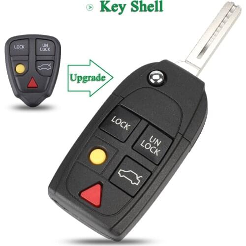 Bilchave Modified 5Buttons For Volvo XC70 XC90 V50 V70 S40 V40 V90 C70 S60 S80 S70 Fob Flip Remote Car Key Shell Case