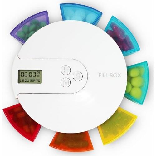 7-Compartment Alarm Clock Pill Dispenser Pill Box Electronic Medication Reminder Persoanl Health Care Tool