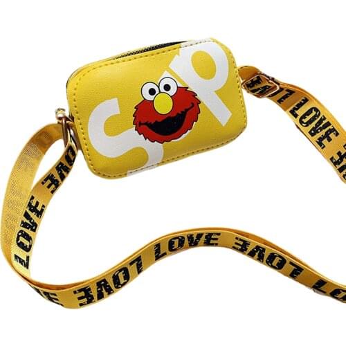 Children Leather Square Portable Messenger Bag Cute Cartoon Printed Shoulder Bag Girls Waterproof Wear-resistant Crossbody Bag