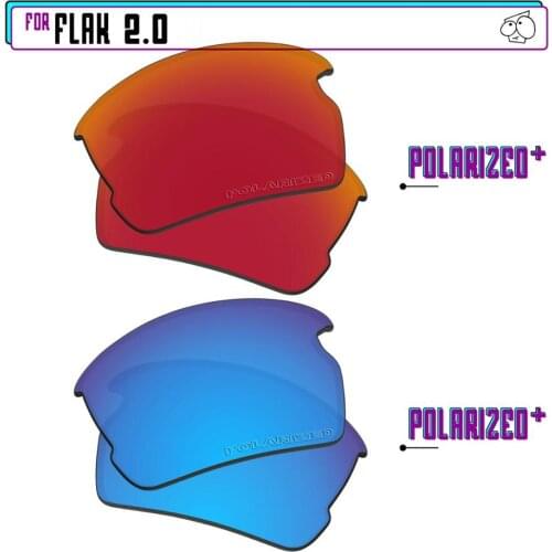 EZReplace Polarized Replacement Lenses for - Oakley Flak 2.0 Sunglasses - BlueP Plus-RedP Plus