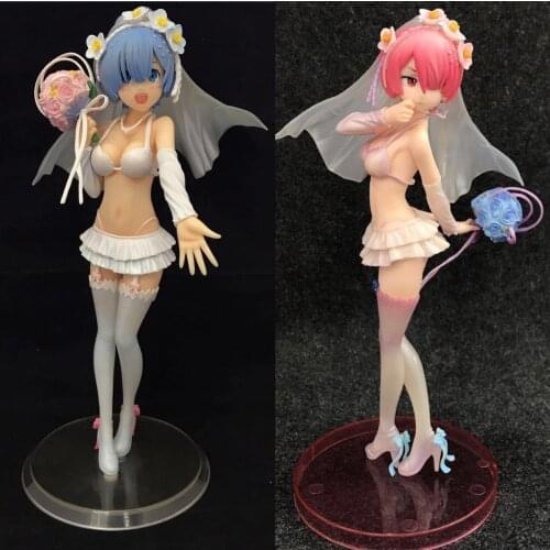 25cm Japanese Anime Re: Life a Different World from Zero Remu Ramu PVC Action Figure Toy Game Statue Collection Model Doll Gift