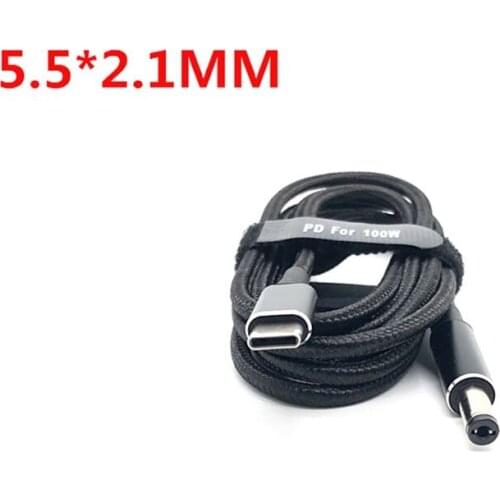 5A PD Fast Charging Cable Type-c to DC Adapter 2.5x0.7/5.5x2.1/5.5x2.5 for Dell