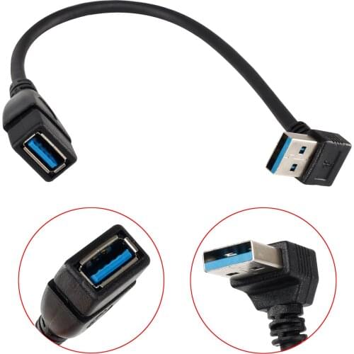 For USB 3.0 Angle 90 Degree Extension Cable Male To Female Adapter Cord Transmission With Cables Right / Left / Up / Down
