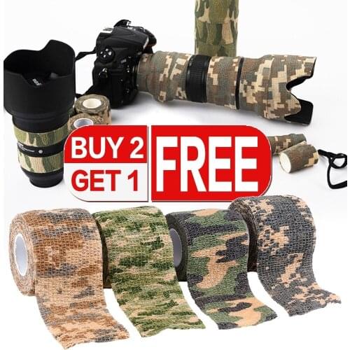 Camouflage Cohesive Bandage Self-adhesive Outdoor Military Form Multi-functional Non-woven Waterproof Stealth Wrap Tape