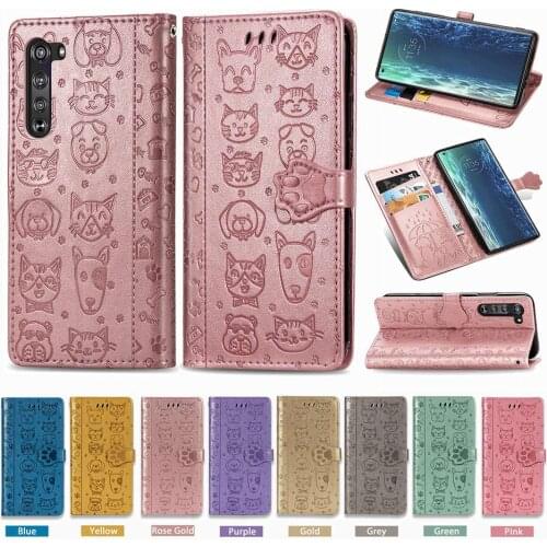 For Motorola Moto Edge Cute Animal Flip Wallet Leather Case For Motorola Moto Edge Case Phone Cover Funda Moto Edge