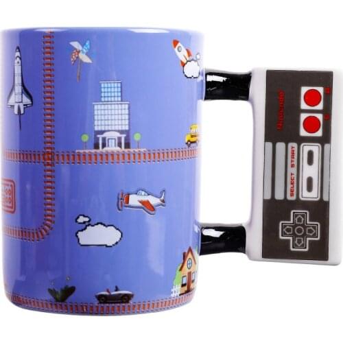 1Pcs New 350mL/400mL/500mL Creative Game Over Coffee Mugs 3D Game Controller Handle Mug Ceramic Cup Milk Tea Mugs Gifts for Boys