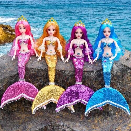 New 42cm BJD Princess Doll 3D Eyes Mermaid Doll Set Articulated Removable Fashion 1/3 Dressable Girl Toy Best Birthday Gift